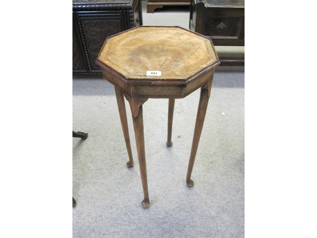 Appraisal: th century walnut octagonal plant stand