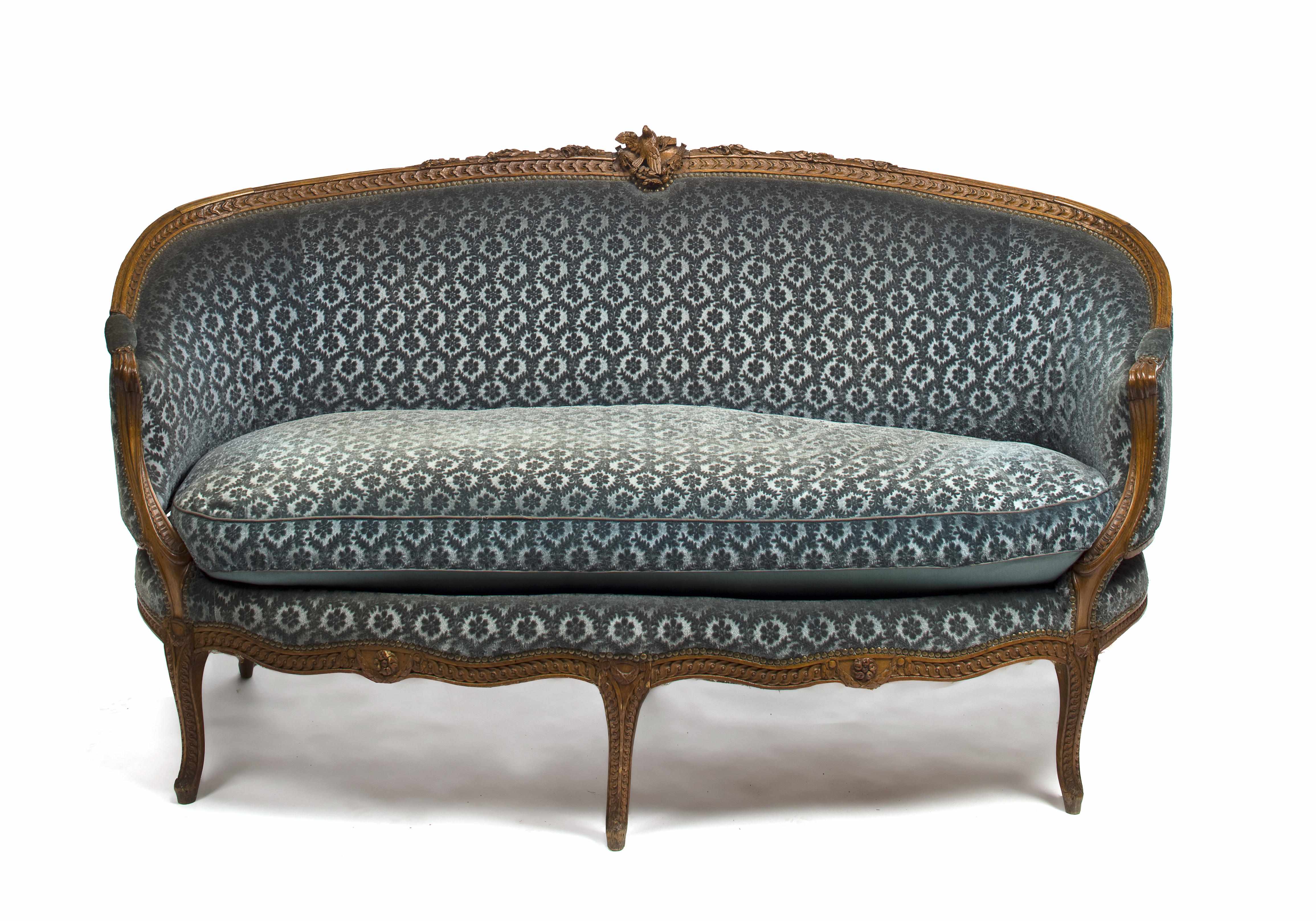 Appraisal: A Louis XV XVI Transitional carved beechwood canap en corbeille