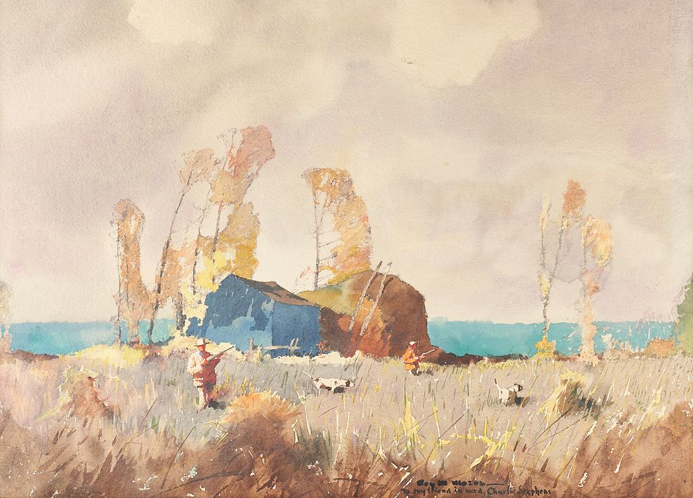 Appraisal: Roy M Mason Quail Hunters Watercolor Roydon Roy Martell Mason