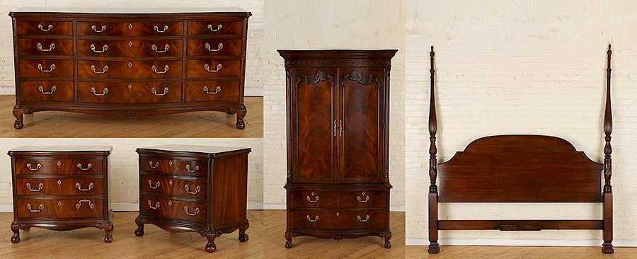 Appraisal: FIVE PIECE MAHOGANY BEDROOM SET BY HENREDON A five piece