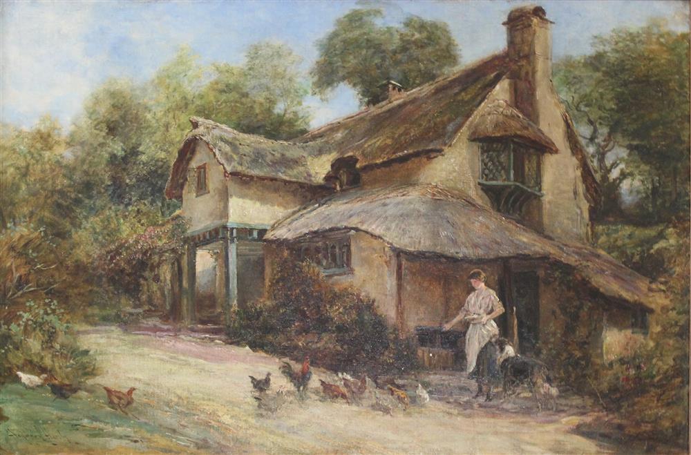 Appraisal: HEYWOOD HARDY BRITISH - A DEVONSHIRE COTTAGE Oil on canvas