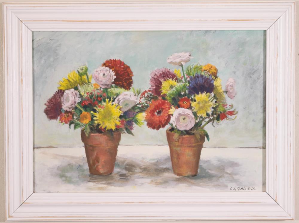 Appraisal: EMILY GUTHRIE SMITH Texas - oil on canvas floral still-life