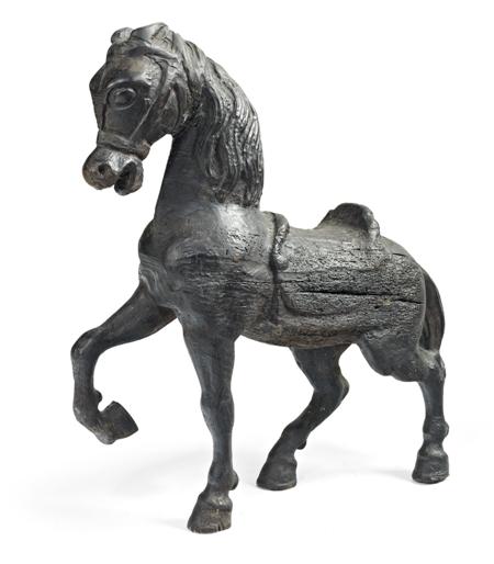 Appraisal: SPANISH CARVED WOOD HORSE TH CENTURY cm high