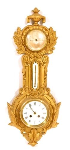 Appraisal: A late thC French style gilded cast iron wall clock