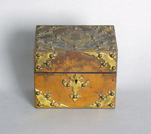 Appraisal: Burled walnut perfume box th c h w