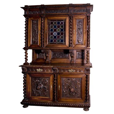 Appraisal: Baroque Style Carved Mahogany Two-Part Cabinet Estimate -