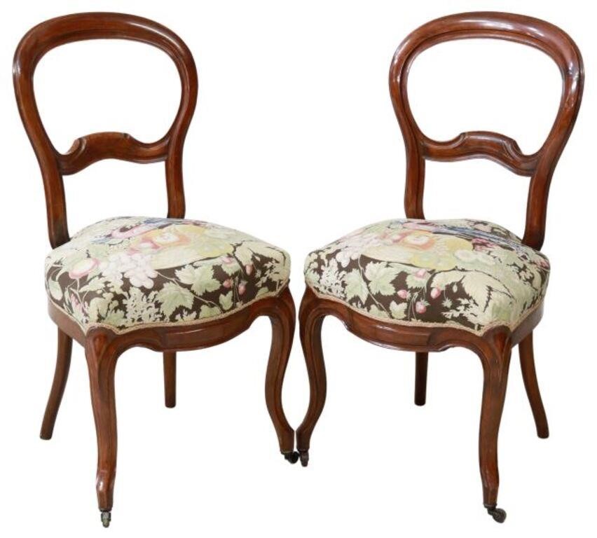 Appraisal: pair French Louis Philippe period mahogany side chairs mid th