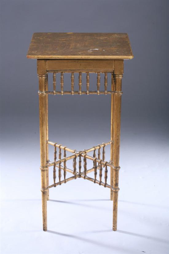 Appraisal: BALLROOM STYLE GILT-WOOD SIDE TABLE late th century Molded square