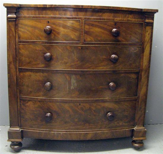 Appraisal: Scottish mahogany break bow-fronted chest of two short over three