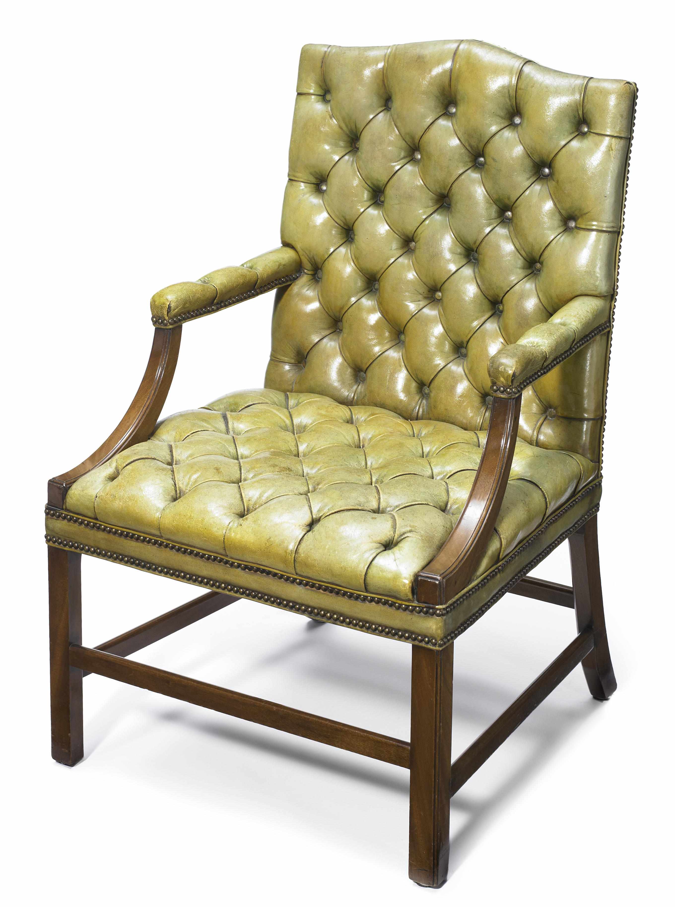 Appraisal: A George III style mahogany library armchair height in cm