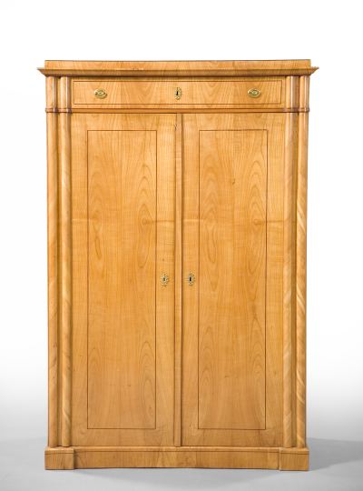 Appraisal: Continental Fruitwood Cabinet th century the molded cornice above a