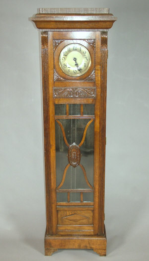 Appraisal: An early th century Continental moulded oak longcase clock the