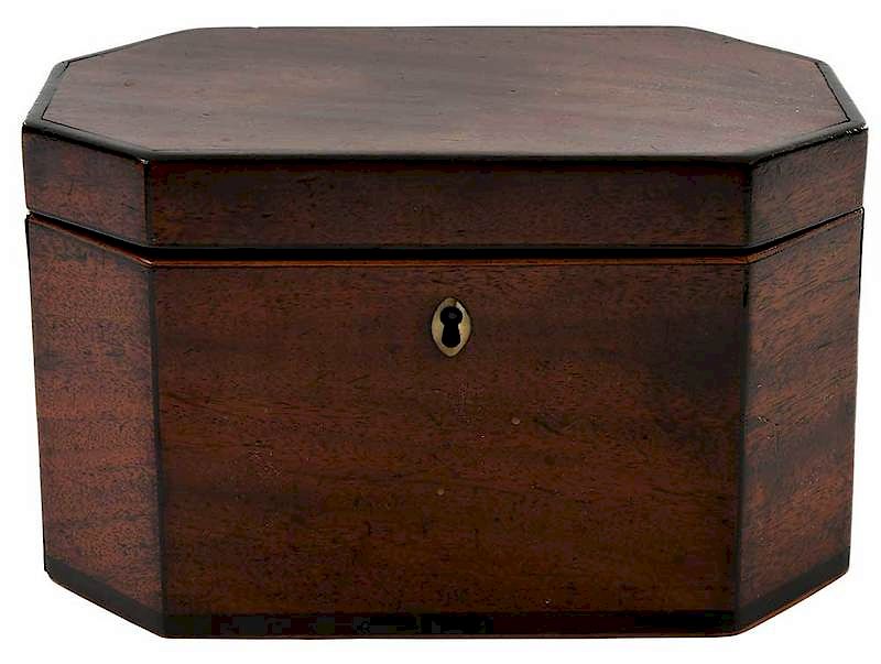 Appraisal: Georgian Inlaid Mahogany Tea Caddy British th century with ebonized