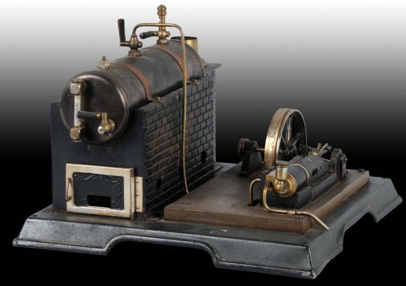 Appraisal: Marklin Horizontal Steam Engine Description Circa Imitation brick firebox Includes