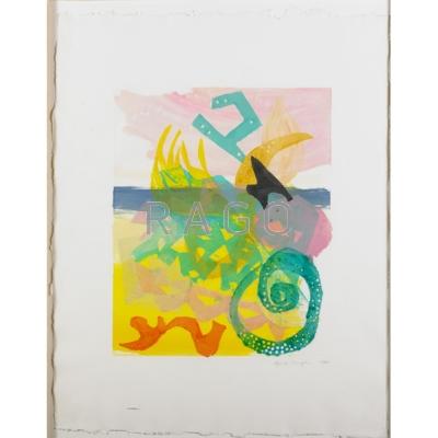 Appraisal: LYNDA BENGLIS American b Untitled monotype framed signed and dated