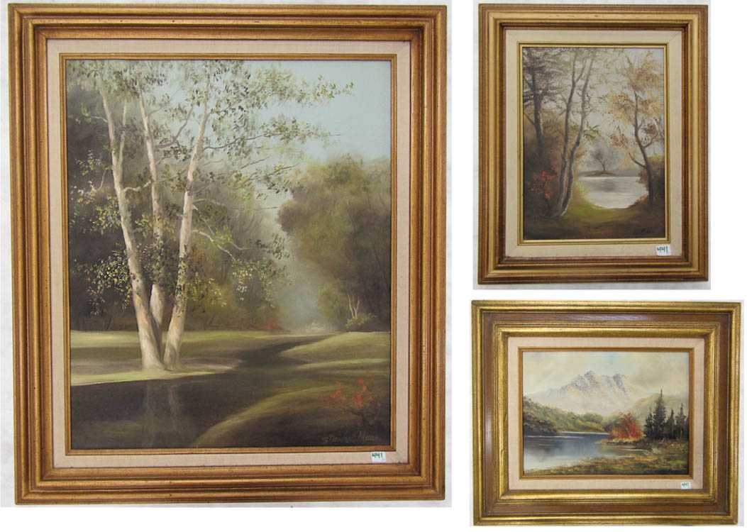 Appraisal: STEWART MAUS THREE OILS ON CANVAS United States th century