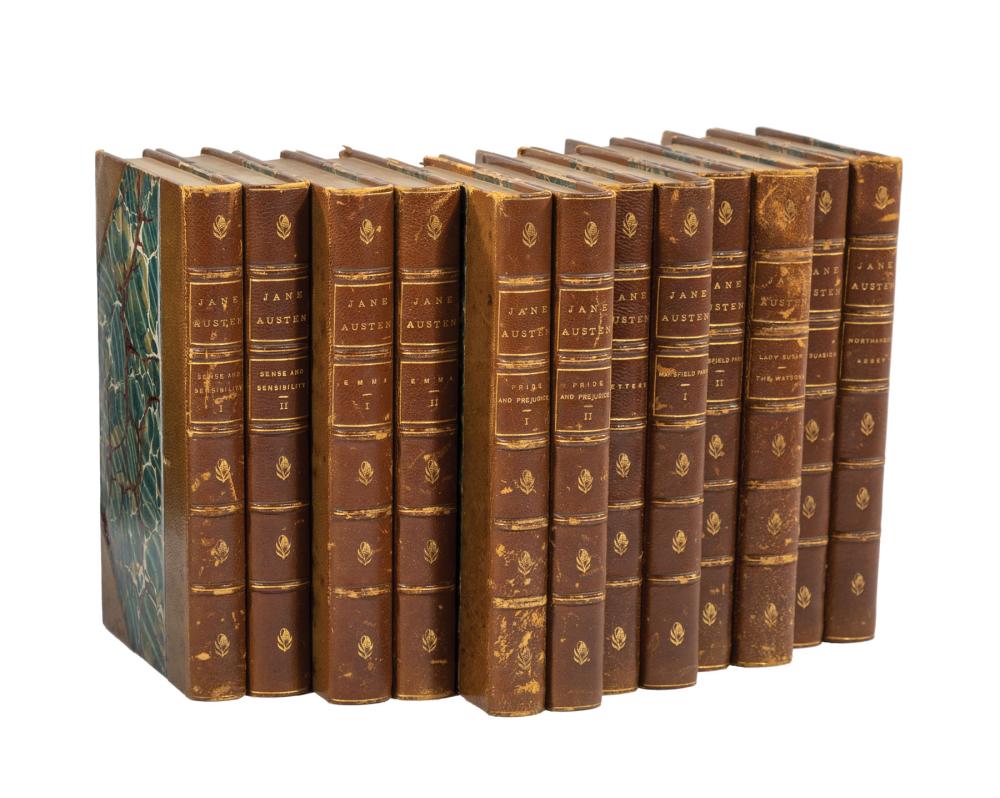 Appraisal: Leather Bindings The Novels of Jane Austen vols in brown