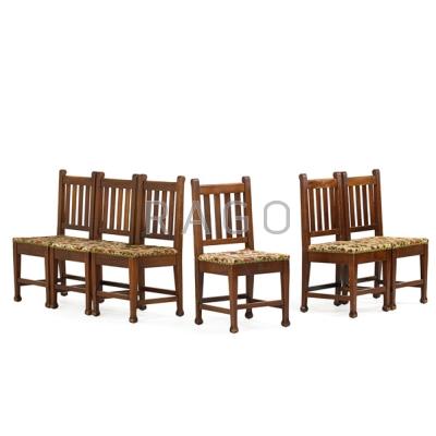 Appraisal: ROYCROFT Set of six mahogany dining chairs East Aurora NY