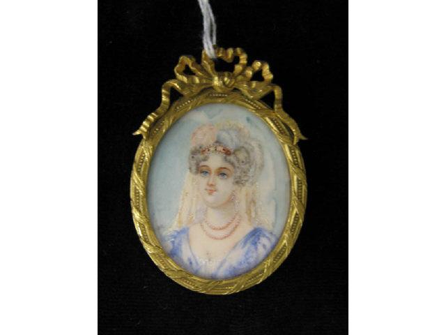 Appraisal: French Victorian Miniature Painting on Ivory of an Empress ornate