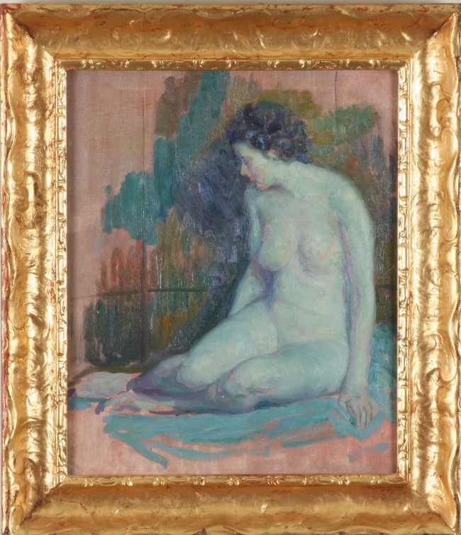 Appraisal: Portrait of a nude female x oil on canvas SLR