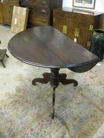 Appraisal: Victorian Dropleaf Table tri-footed base top opens to '' diameter