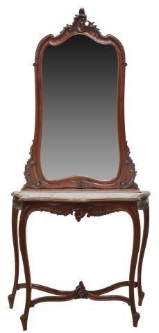 Appraisal: Italian Louis XV style mahogany finish console table and mirror