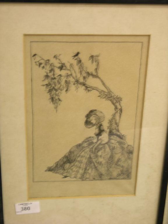 Appraisal: An etching in the style of Louis Icart - girl