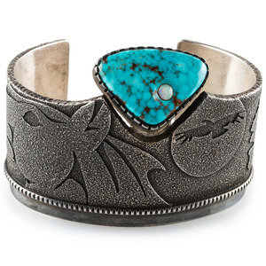 Appraisal: Richard Tsosie Din b Tufa Cast Silver Cuff Bracelet set