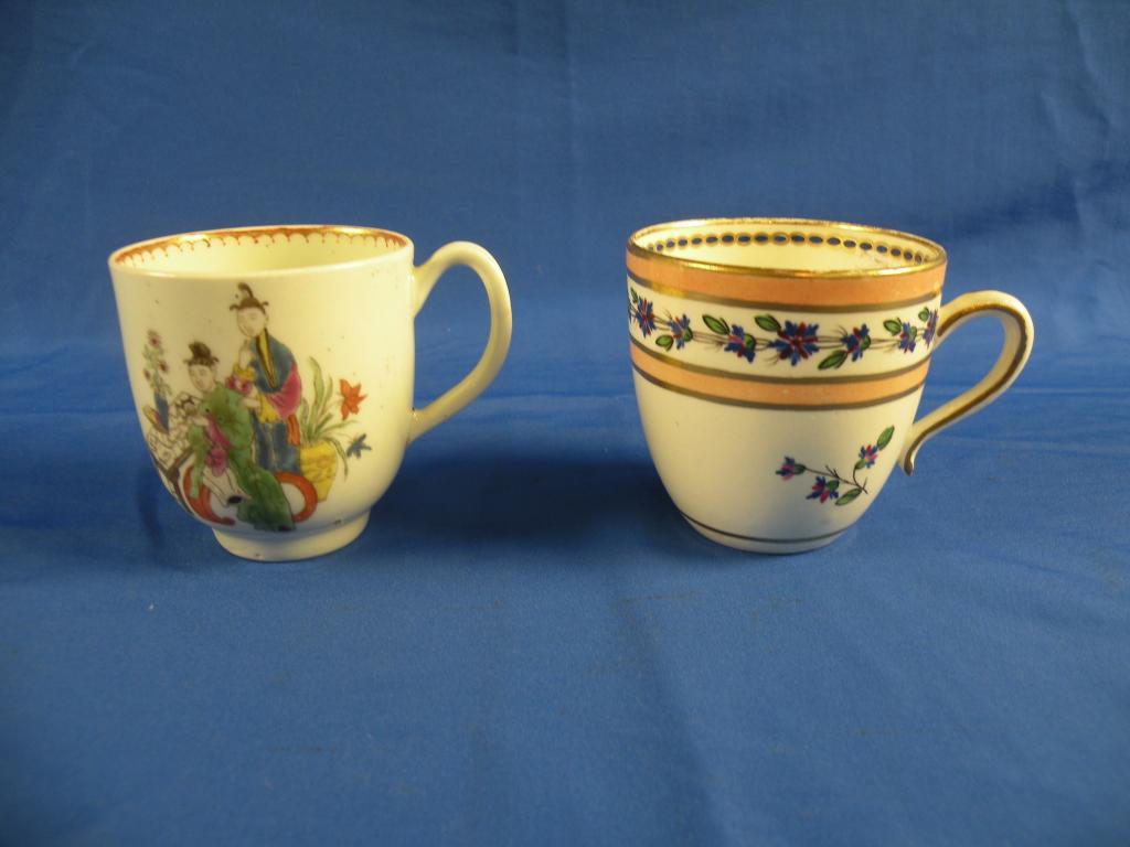 Appraisal: An thC coffee cup possibly Liverpool polychrome painted with Chinese