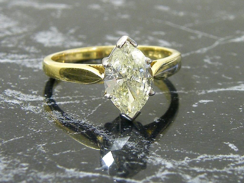 Appraisal: ct marquise brilliant cut diamond solitaire ring ct size M