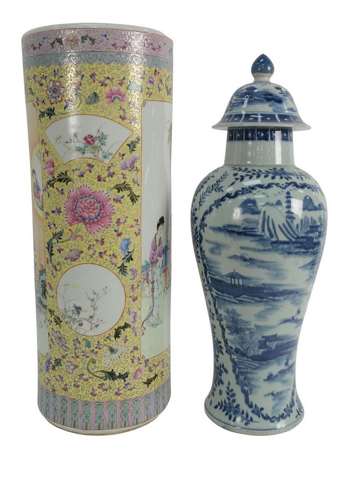 Appraisal: Two Chinese Porcelain Pieces to include a blue and white