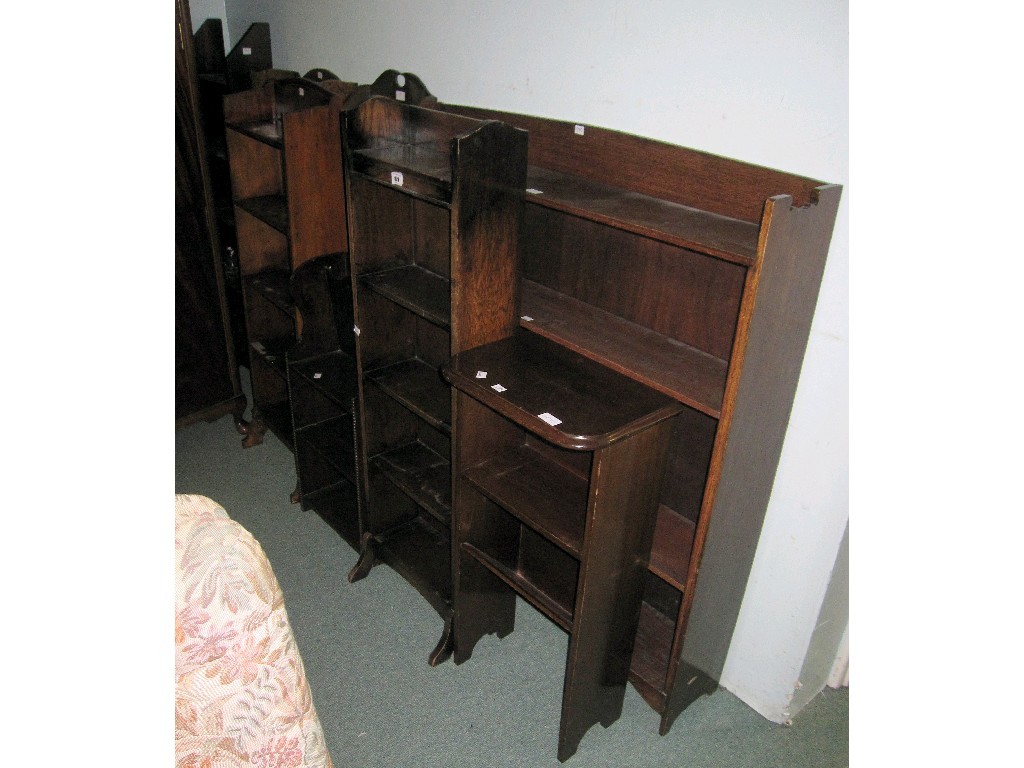 Appraisal: Lot comprising nine assorted oak open bookcases