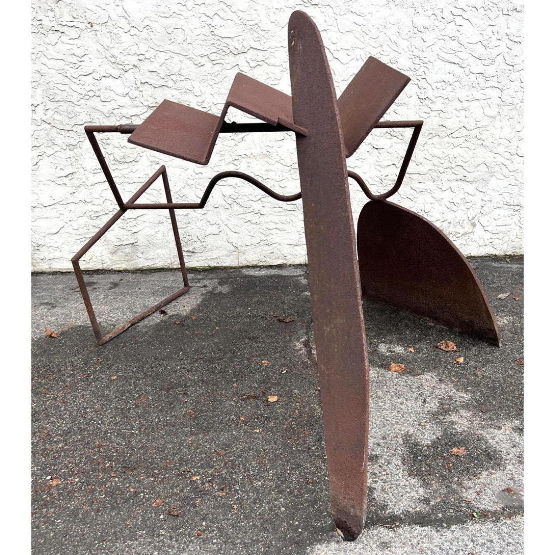 Appraisal: Abstract Modern Iron Garden Sculpture Dimensions H inches W inches