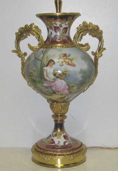 Appraisal: SEVRES STYLE ORMOLU MOUNTED PORCELAIN VASE Footed baluster form the