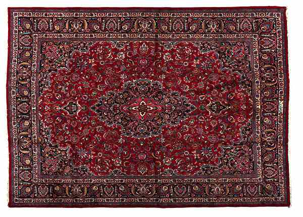 Appraisal: Mashad Rug Iranian ca A Mashad rug with central medallion