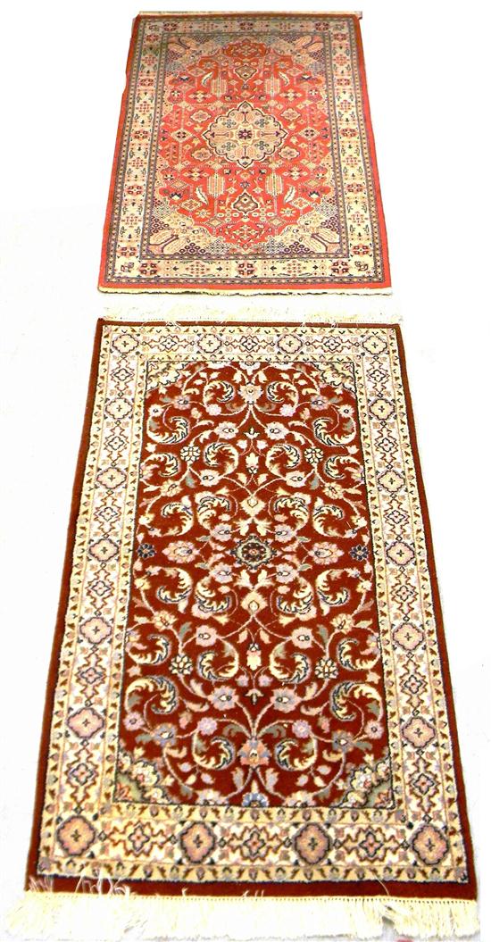 Appraisal: Two Modern Persian style runners including one hand-woven pale red