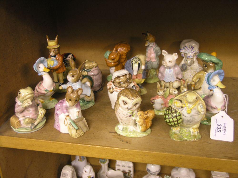 Appraisal: Fourteen Beswick Beatrix Potter characters Gemima Puddleduck gold oval backstamp