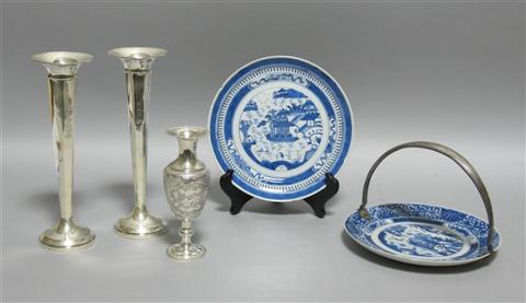 Appraisal: CHINESE EXPORT BLUE AND WHITE DISH th century with monogramed