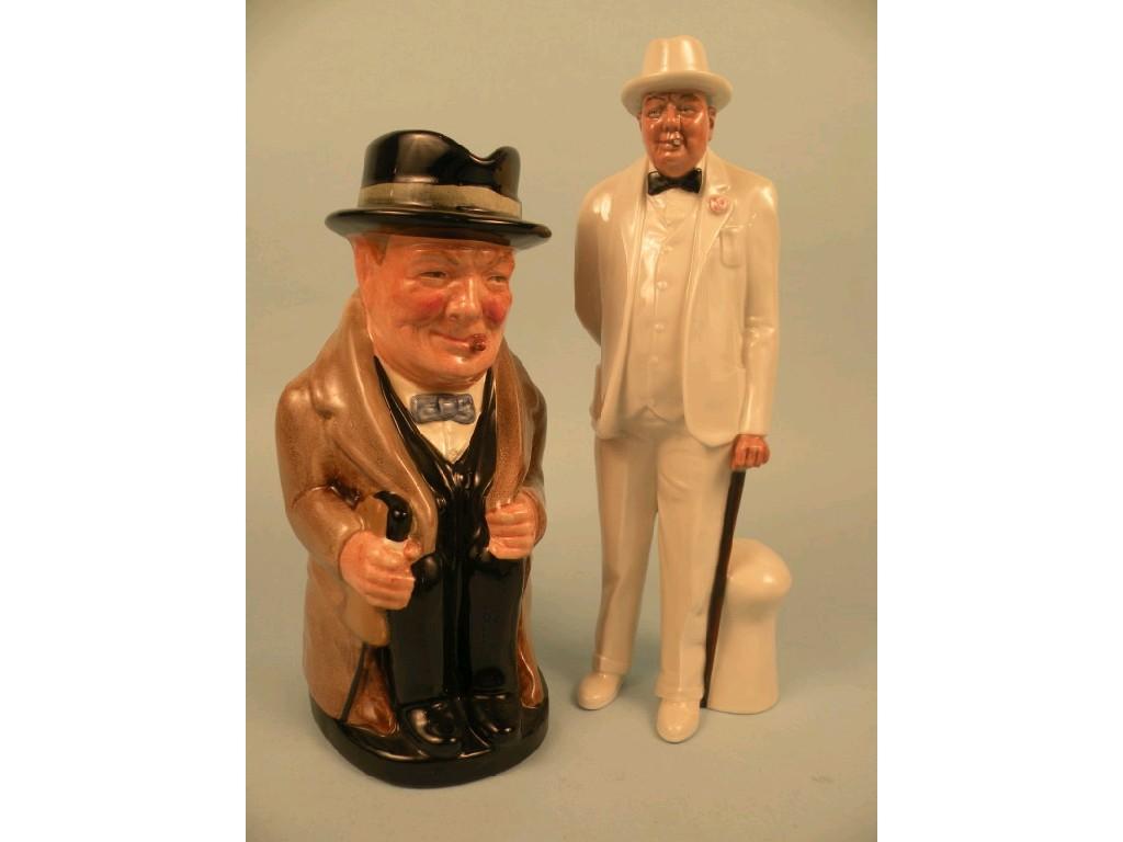 Appraisal: A Royal Doulton figure of Winston Churchill standing with a