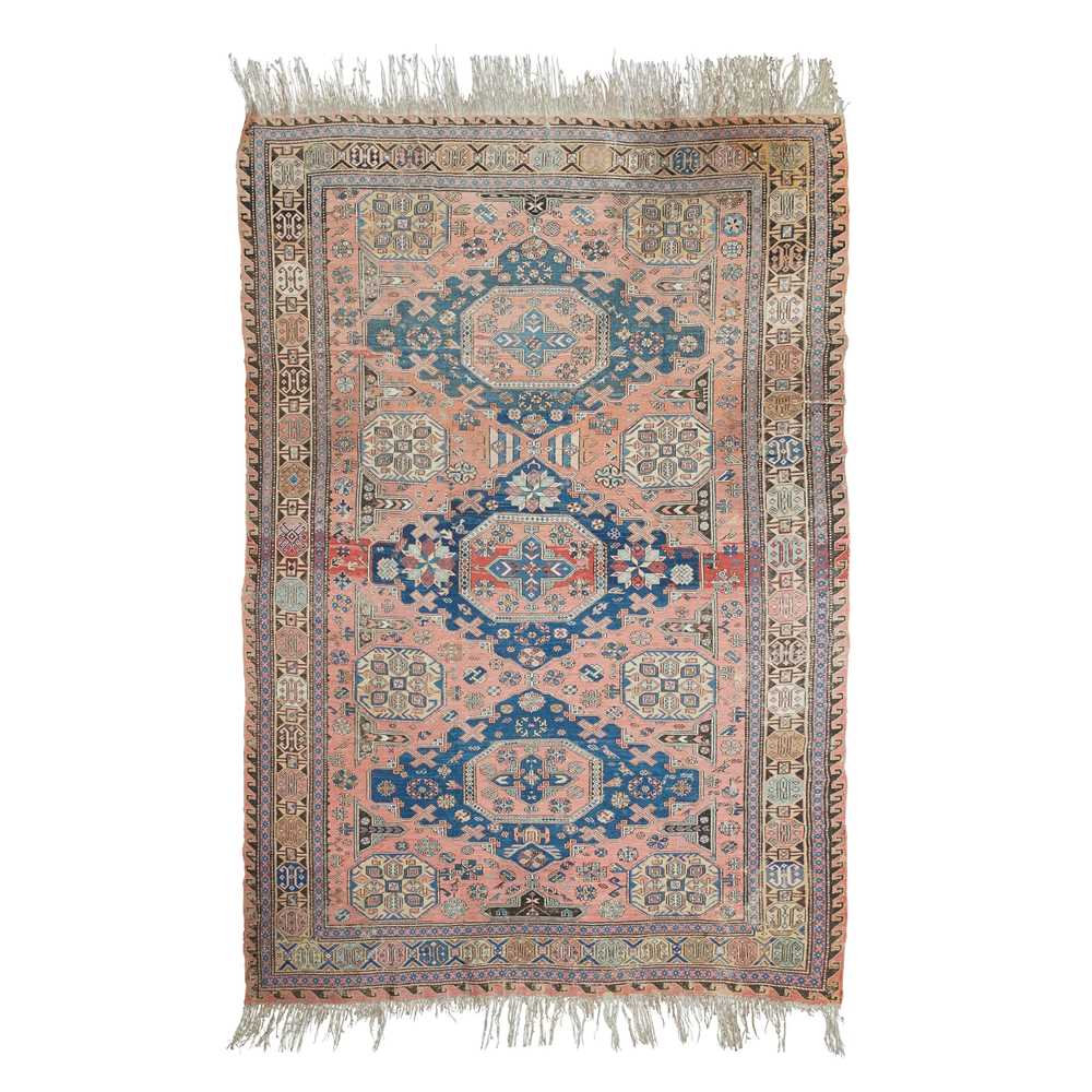 Appraisal: CAUCASIAN SOUMAC CARPET LATE TH CENTURY the abrash salmon pink