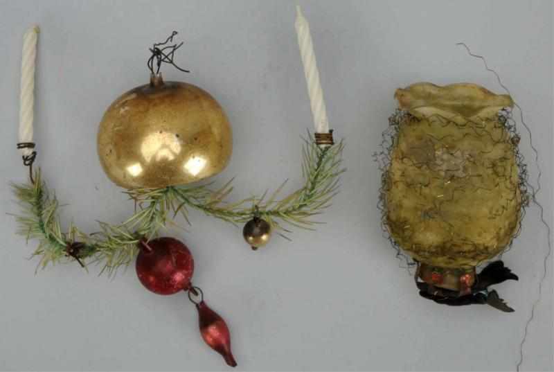 Appraisal: Lot of Glass Christmas Ornaments Includes one flower with chip