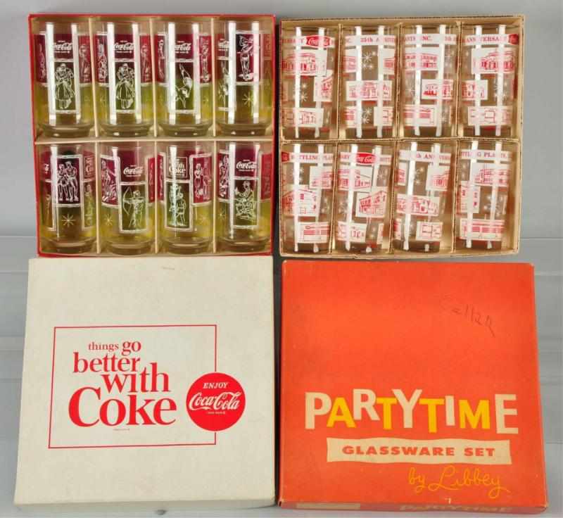 Appraisal: Lot of s Coca-Cola Boxed Glasses Sets Description Party time