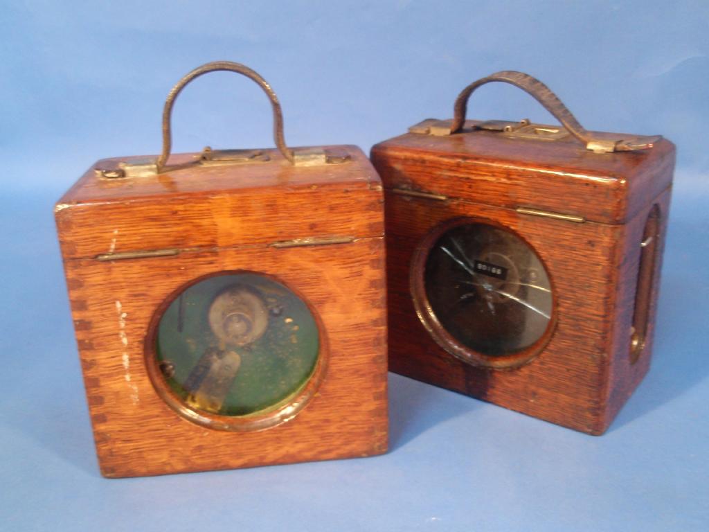 Appraisal: Two pigeon racing clocks