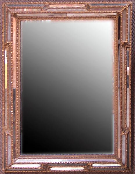 Appraisal: A Baroque style mirror th century The rectangular plate within