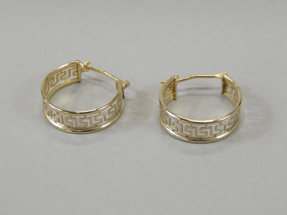 Appraisal: A pair of half hoop earrings of 'C' shaped outline