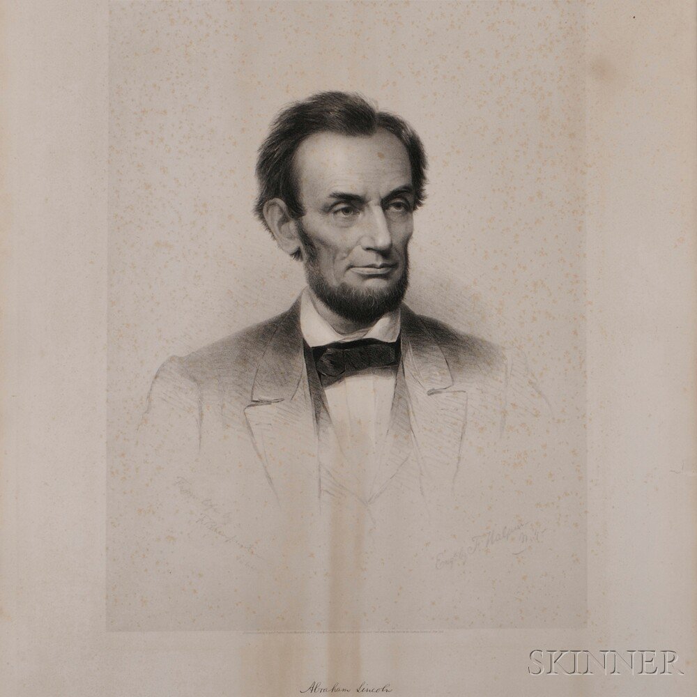 Appraisal: Lincoln Abraham - Steel Engraved Portrait after Francis Bicknell Carpenter