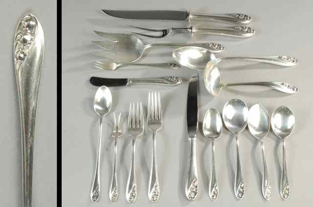 Appraisal: PIECE GORHAM STERLING FLATWARE SET plus storage chest flatware in