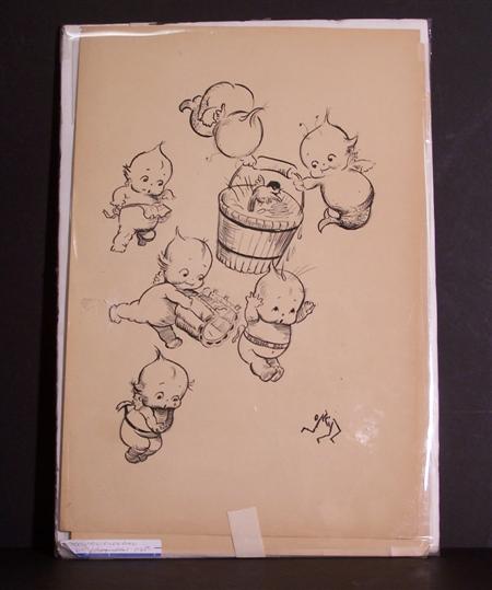 Appraisal: O'Neill Rose Pen and ink drawings of kewpies all signed