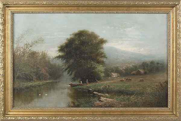 Appraisal: Frederick A Spang American - oil on canvas landscape signed