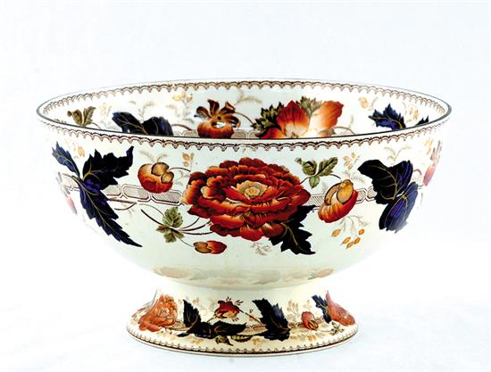 Appraisal: Wedgwood transferware punch bowl late th century iron-red and cobalt